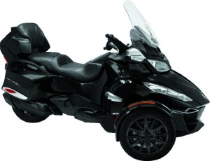 Can-Am Spyder RT One-Piece Motorcycle Seat - Mustang Motorcycle - Touring with Gunmetal Stitching and Carbon Fiber-Styled Vinyl Accents - Black - `10-`21